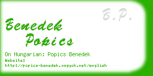 benedek popics business card
